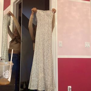 Manuel Mots Sequined silver dress